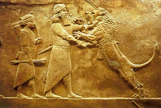 Asurbanipal y el león