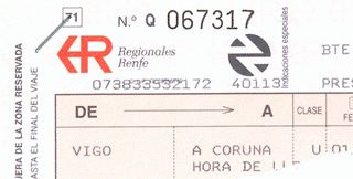 billete de trd vigo-a coruña